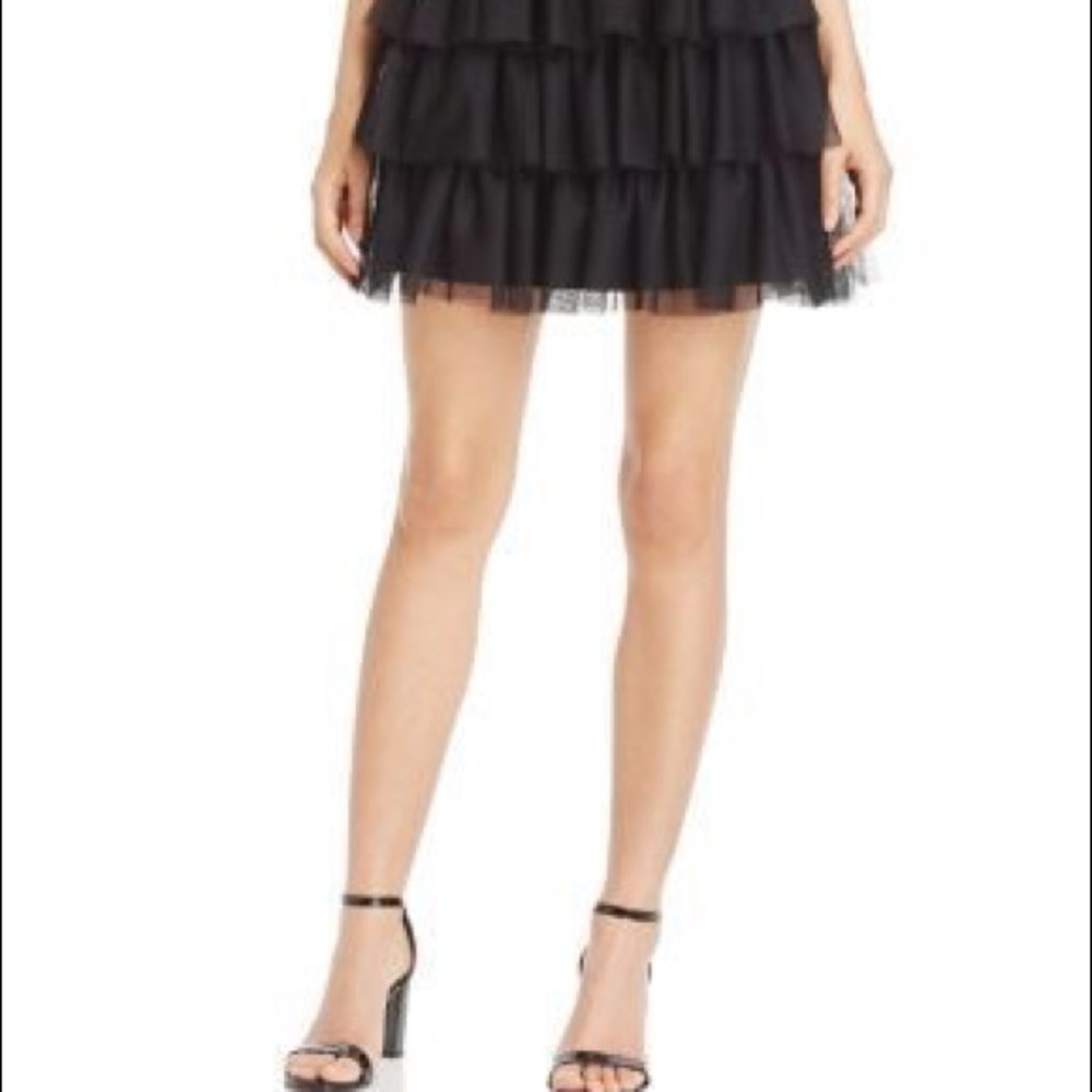 Black ruffle skirt